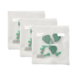 Happy Ears Ocean Plastics Green Discovery Pack — 3-Pack Bundle